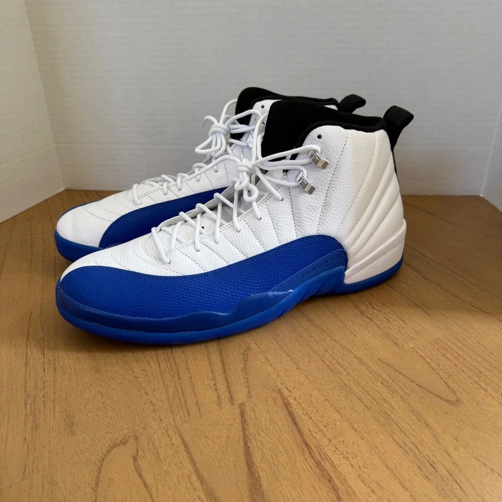 Nike Air Jordan 12 Retro Blueberry CT8013-140 Men's Size 15 White Game Royal
